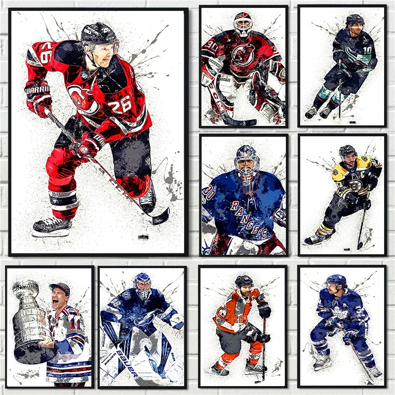 Abstract Ice Hockey Portrait S - Sports Equipment Poster avaliação e preço