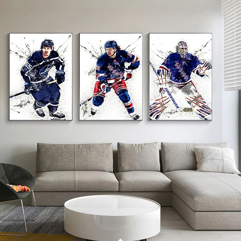 Abstract Ice Hockey Portrait S - Sports Equipment Poster avaliação e preço