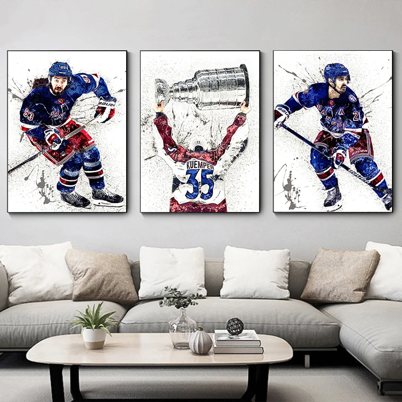 Abstract Ice Hockey Portrait S - Sports Equipment Poster avaliação e preço