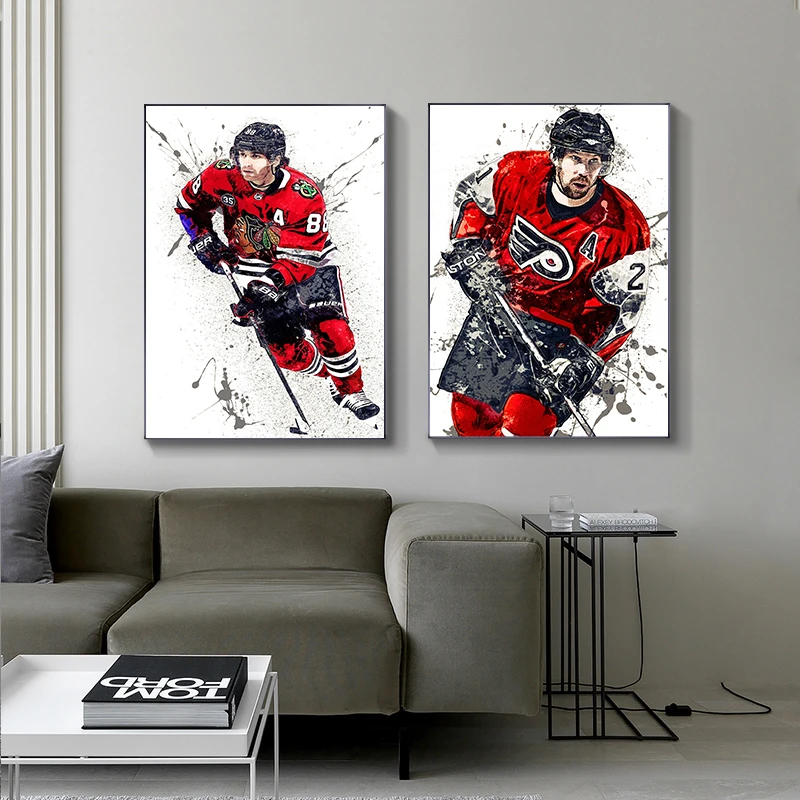 Abstract Ice Hockey Portrait S - Sports Equipment Poster avaliação e preço