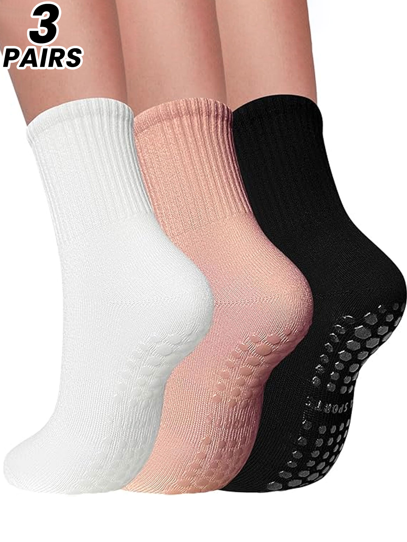 3 pares de meias de yoga profi - Yoga Mat avaliação e preço